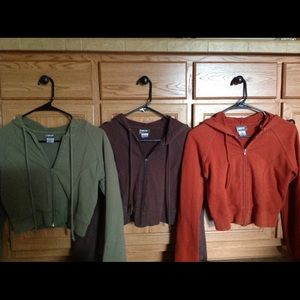 Bundle of 3 Rave Crop Hoodie Jackets Size M & S